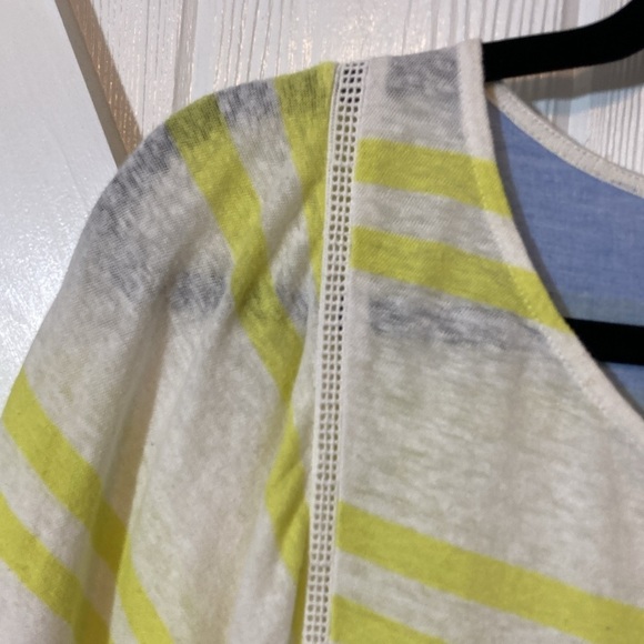 Anthropologie Postmark Yellow Stripe Linen Top - Picture 3 of 10